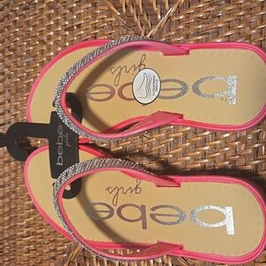 Bebe Girls Pink Sandals with Silver Details